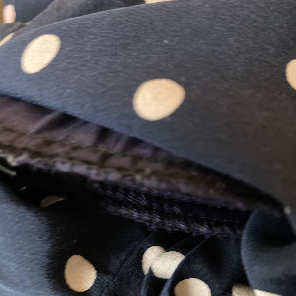 Vintage Gloria Sachs‎ New York Silk Polka Dot Long Sleeve Button Blouse 10 - Picture 8 of 9